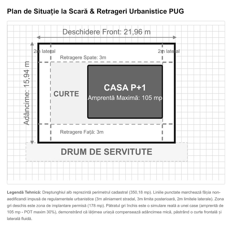 Teren de vanzare 350 mp. D=22m Bucuresti Ilfov Clinceni zona Olteni