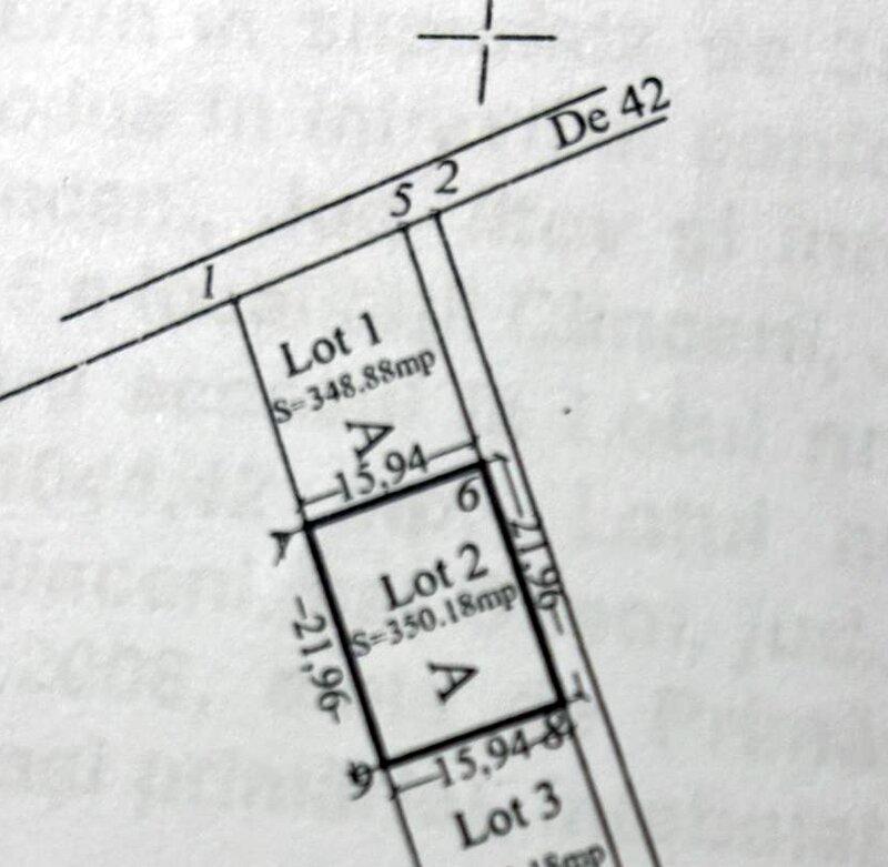 Teren de vanzare 350 mp. D=22m Bucuresti Ilfov Clinceni zona Olteni