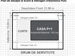 Teren de vanzare 350 mp. D=22m Bucuresti Ilfov Clinceni zona Olteni